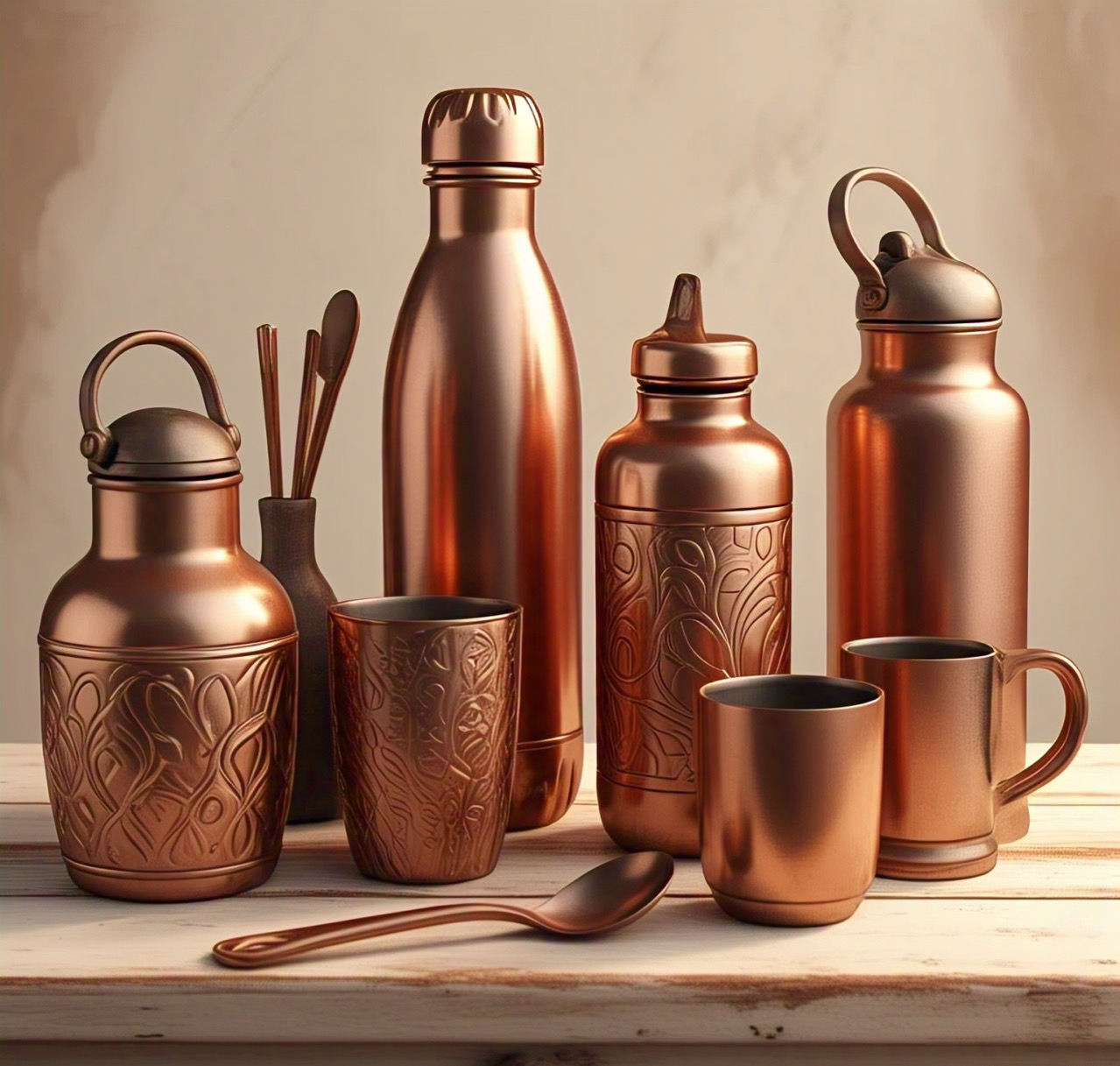 Copper Bottle & Jug