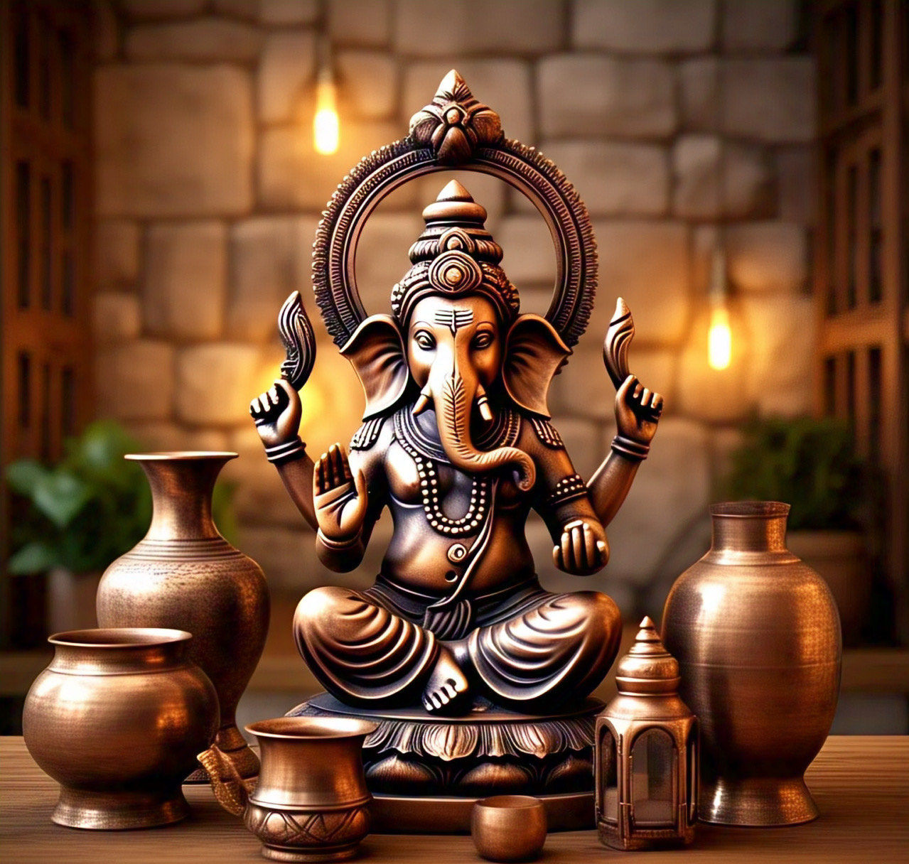 Ganesha Copper Statue